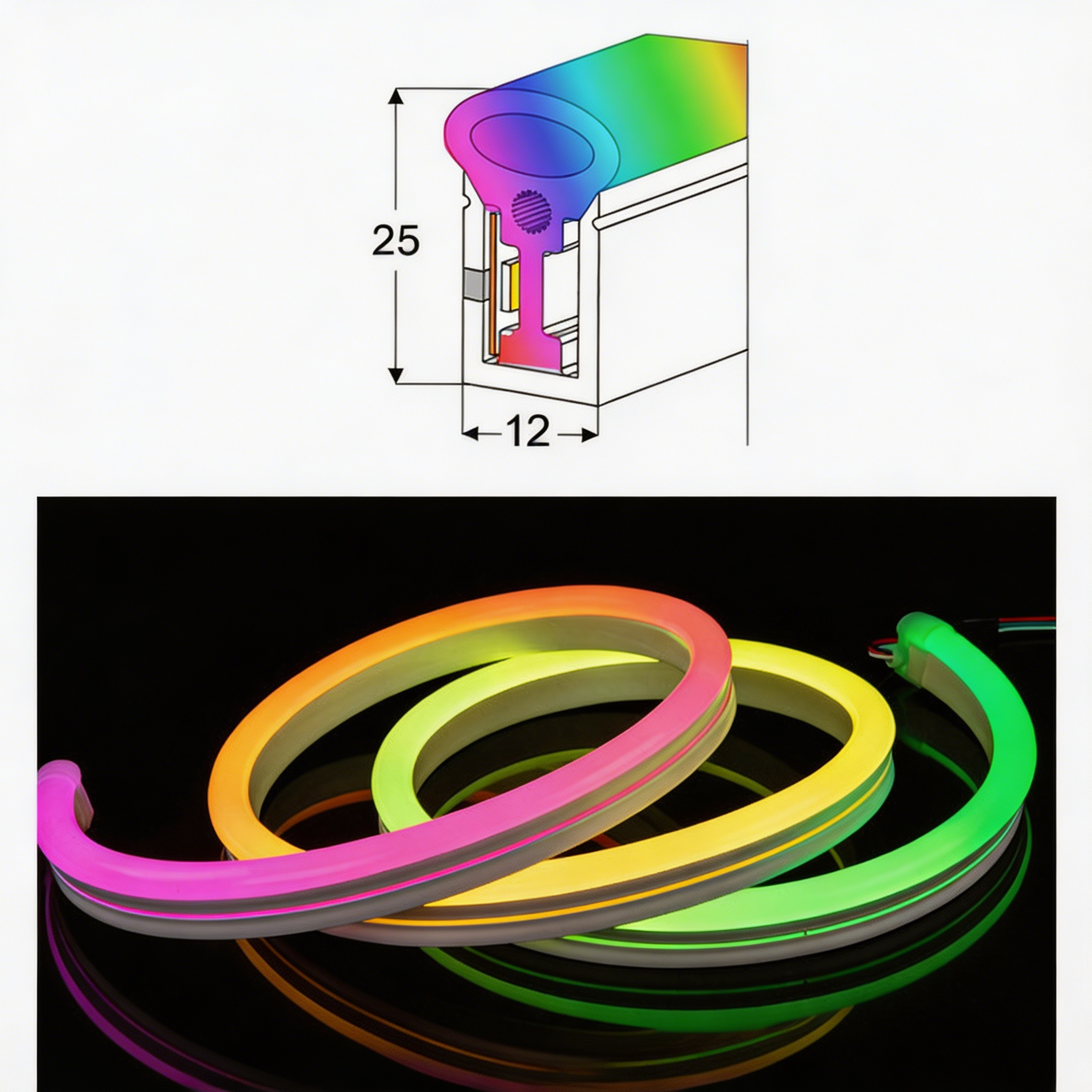               Silicone Neon Flex - W12xH25mm